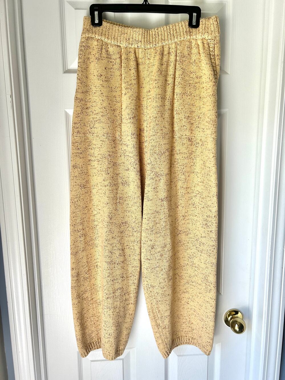 Free People Beach Knit Pants Yellow Boho Sz large